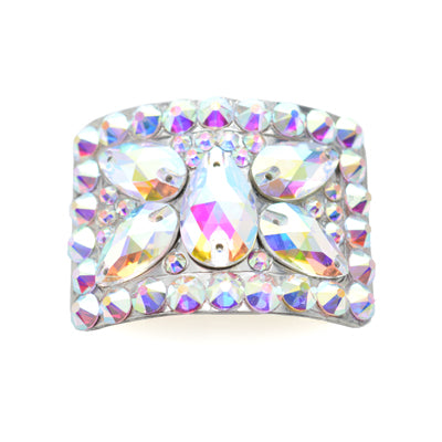 Irish Hard Shoe Buckles - Butterfly Design - AB Crystal