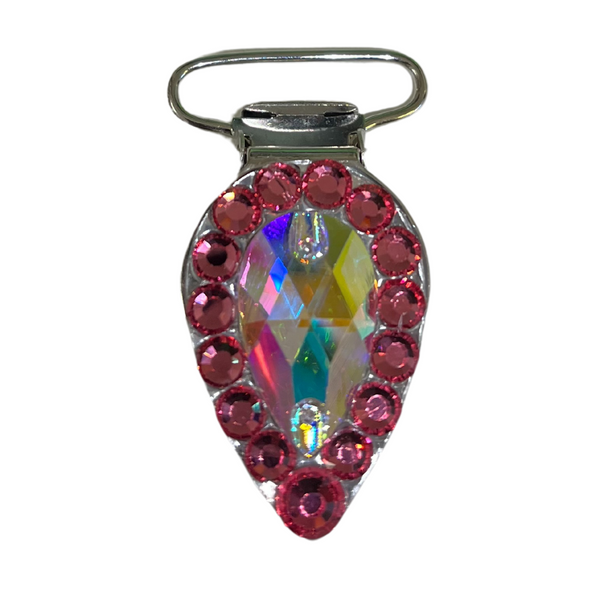 Number clips - Enclosed Pear - AB and Pink