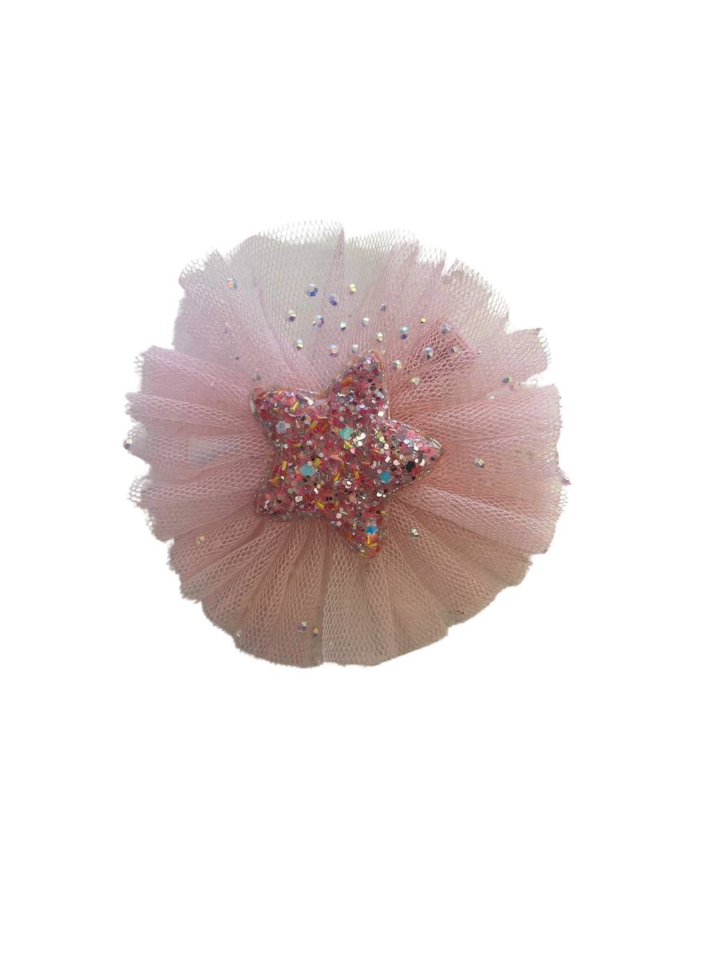 Pink Poppy Pirouette Glitter Star Tulle Hairclip