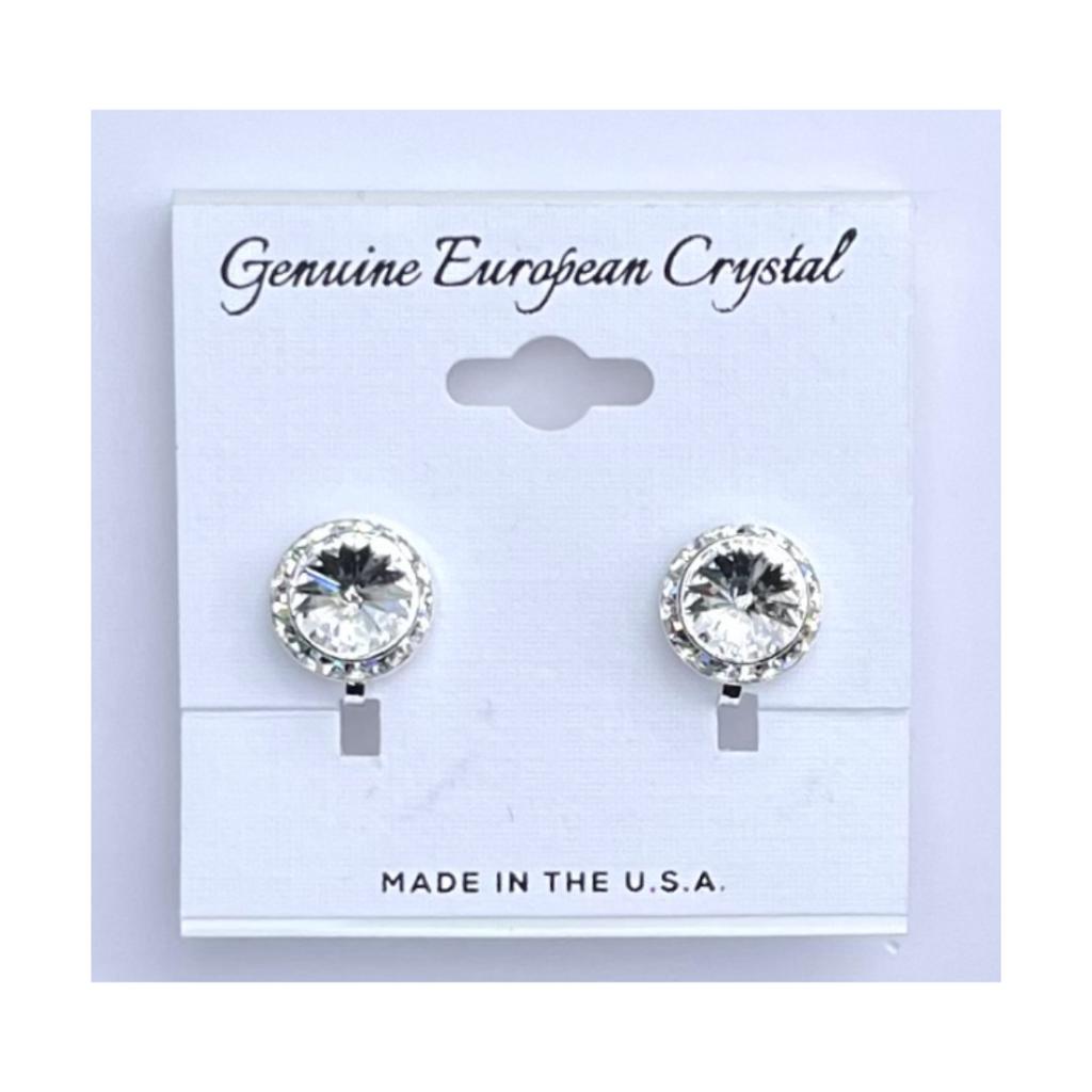 Competition Crystal CLIP-ON Earrings - CLEAR - 3 sizes