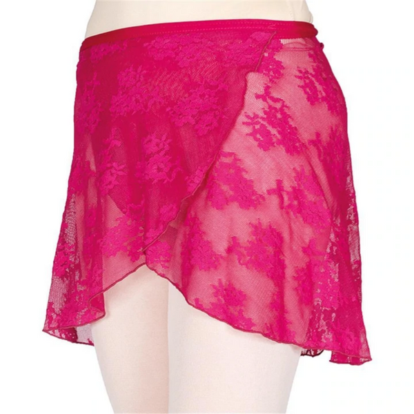 PW Dancewear Children's Lace Wrap Skirt - RASPBERRY