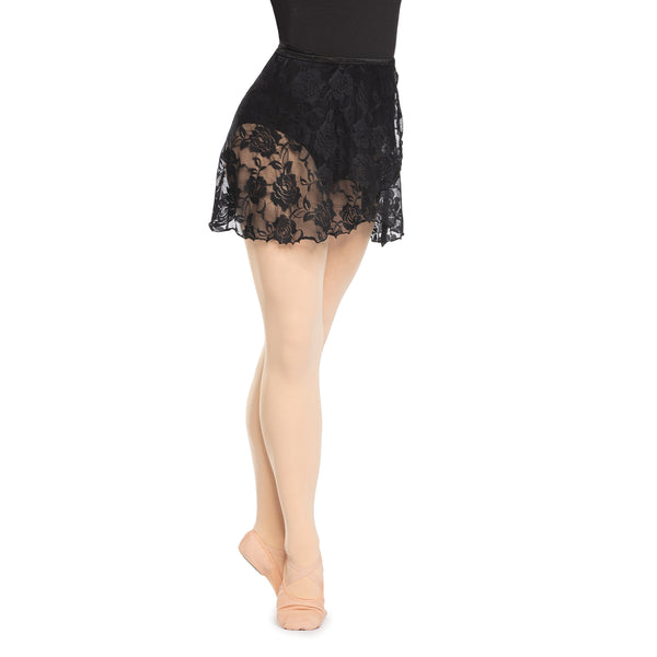PW Dancewear Women's Lace Wrap Skirt - BLACK