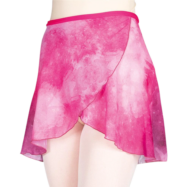 PW Dancewear Adult's Watercolour Wrap Skirt - Berry