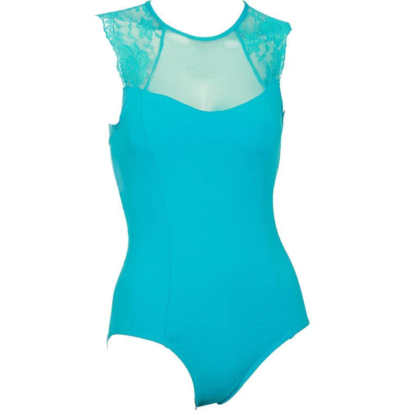 PW Dancewear Adult’s Ivy Stretch Mesh Leotard - Turquoise