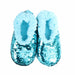 Slumbies Reversible Sequin Non-Slip Slippers/Socks - Turquoise