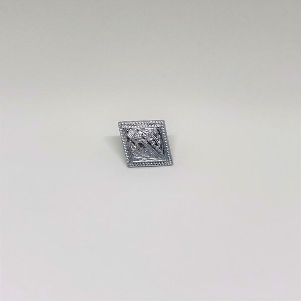 Diamond Thistle Button - Silver - Large