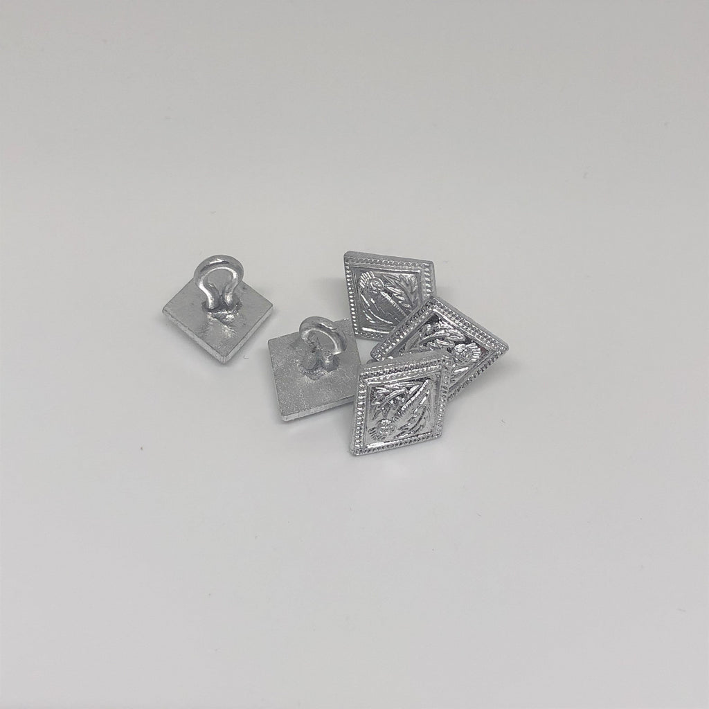 Diamond Thistle Button - Silver - Small