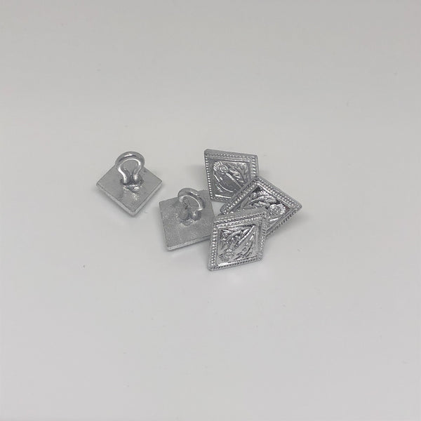Diamond Thistle Button - Silver - Small