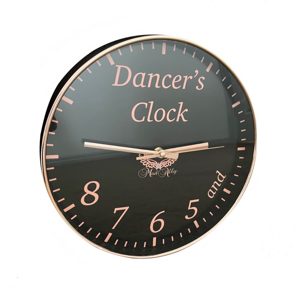 Dancer's Clock 5, 6, 7, 8 - Black and Gold